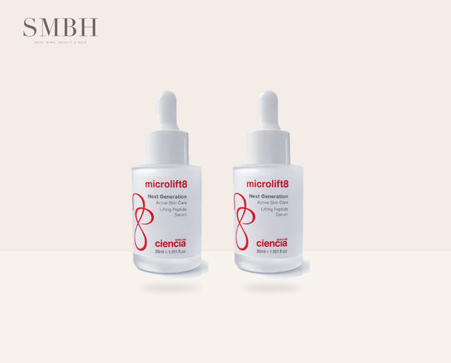 Microlift8 duo bundle featuring two Microlift8 bottles on a warm stone background
